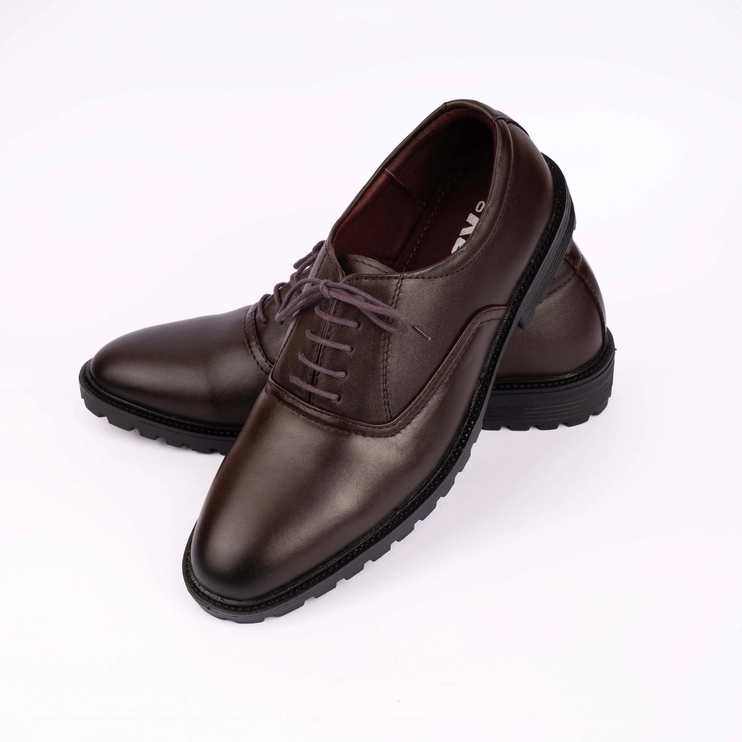 Reno Leather Formal Shoes-Chocolate-RF2071
